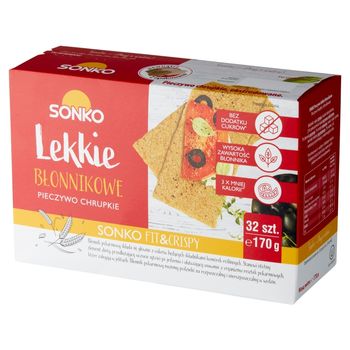 Sonko Pieczywo chrupkie Lekkie błonnikowe 170 g (32 sztuki)