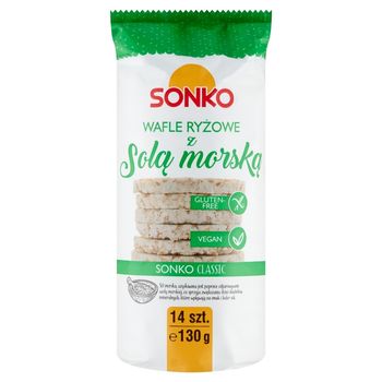 Sonko Classic Wafle ryżowe z solą morską 130 g (14 sztuk)
