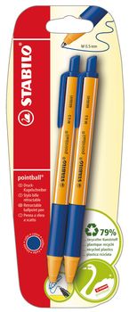 STABILO długopis POINTBALL Niebieski 2 szt.