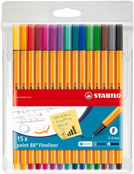 STABILO point 88 etui 10+5 szt. neon