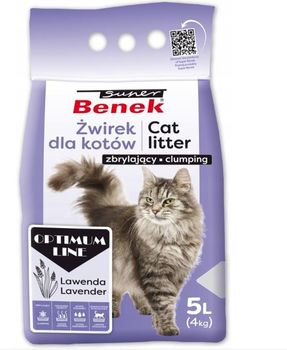 SUPER BENEK Żwirek bentonitowy lawenda 5L