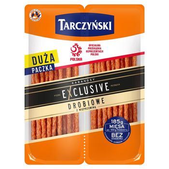 Tarczyński Kabanosy Exclusive drobiowe z wieprzowiną 250 g (2 x 125 g)