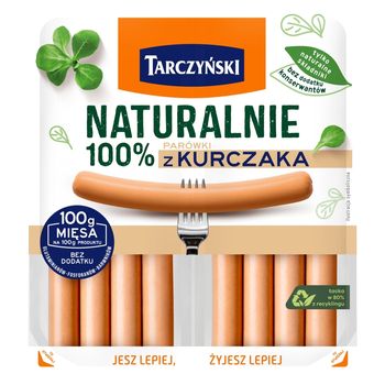 Tarczyński Naturalnie Parówki 100 % z szynki 200 g (2 x 100 g)