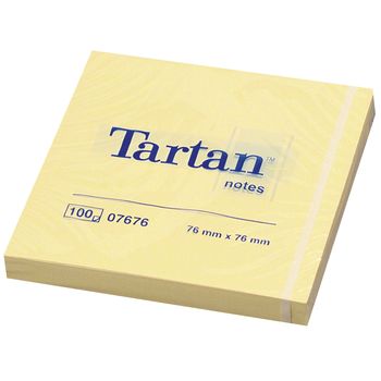 TARTAN™ Karteczki samoprzylepne,  żółte, 76x76 mm, 100 kartek