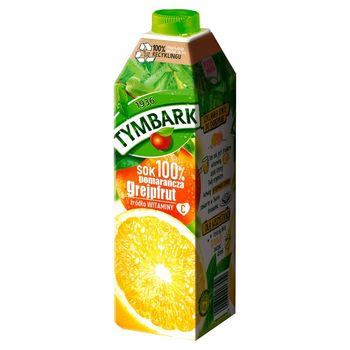 Tymbark Sok 100 % pomarańcza grejpfrut 1 l