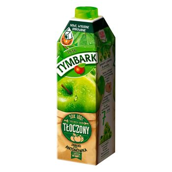 Tymbark Sok 100% tłoczony z jabłek Antonówka 1 l
