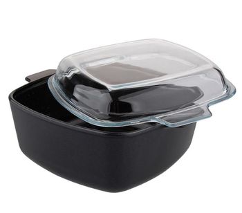 Valdinox IMPACT Naczynie żaroodporne kwadratowe z pokrywą i powłoką NON-STICK 2,5 l 26 × 22 × 12 cm
