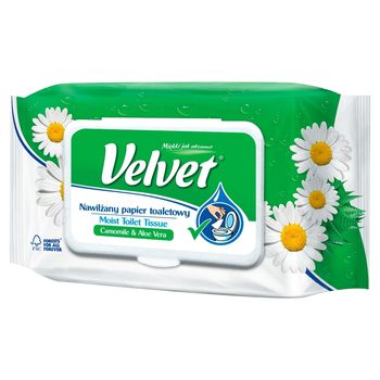 Velvet Camomile & Aloe Vera Nawilżany papier toaletowy 42 sztuki