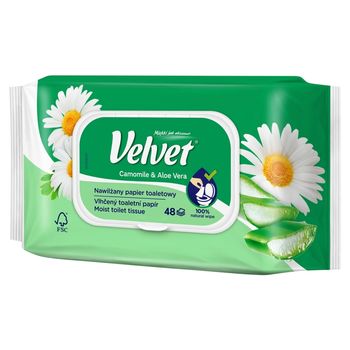 Velvet Camomile & Aloe Vera Nawilżany papier toaletowy 48 sztuk