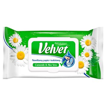 Velvet Camomile & Aloe Vera Nawilżany papier toaletowy 42 sztuki