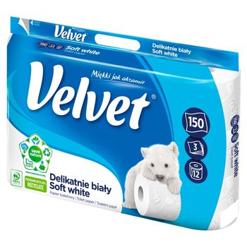 Velvet Delikatnie biały Papier toaletowy 12 rolek