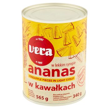 Vera Ananas w kawałkach w lekkim syropie 565 g