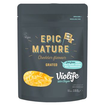 Violife Produkt na bazie oleju kokosowego o smaku epicki dojrzały cheddar tarty 150 g