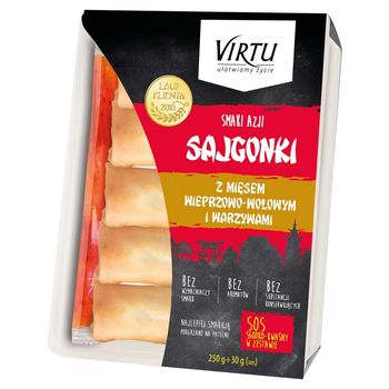 Virtu Smaki Azji Sajgonki z mięsem wieprzowo-wołowym i warzywami 250 g + sos słodko-kwaśny 30 g