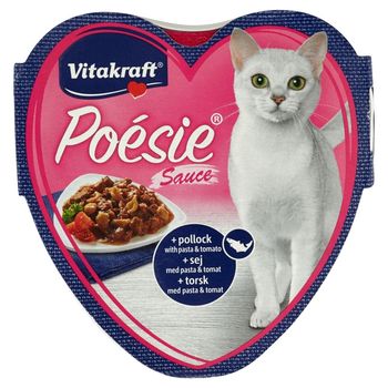 Vitakraft Poésie Dorsz z makaronem w sosie pomidorowym Karma pełnoporcjowa dla kotów 85 g