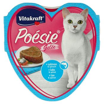 Vitakraft Poésie Łosoś ze szpinakiem w galarecie Karma pełnoporcjowa dla kotów 85 g