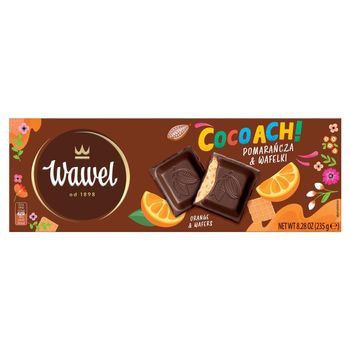 Wawel CocoAch! Tabliczka kakaowa z nadzieniem pomarańcza & wafelki 235 g 