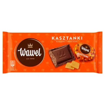 Wawel Kasztanki kakaowe z wafelkami Czekolada nadziewana 100 g