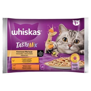 Whiskas Tasty Mix Mokra karma dla kotów kremowe wariacje sos 340 g (4 x 85 g)