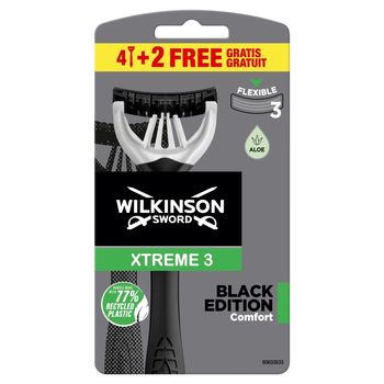 Wilkinson Sword Xtreme3 Black Edition Jednorazowe maszynki do golenia 6 sztuk