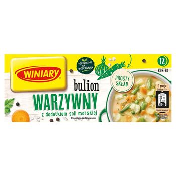 Winiary Bulion warzywny z dodatkiem soli morskiej 120 g (12 sztuk)