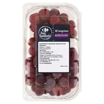Carrefour Targ Świeżości Winogrono czerwone bezpestkowe 500 g
