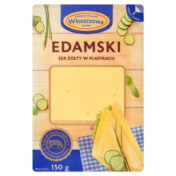Włoszczowa Edamski ser żółty w plastrach 150 g