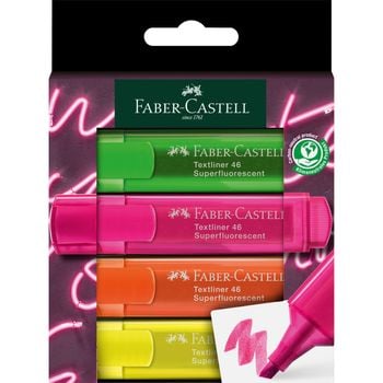 Faber-Castell Zakreślacz 1546 super neon 4 kolory 254600 FC