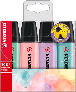 Zakreślacz STABILO BOSS ORIGINAL Pastel etui 4 szt.