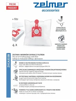 ZELMER WORKI 4SZT+FILTR ZVCA333B