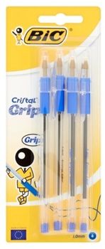 Zestaw długopisów BIC Cristal Grip Niebieski 4 szt 3086123004030