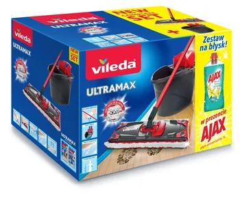 Zestaw mop VILEDA Ultramax Box + Płyn Ajax 1l
