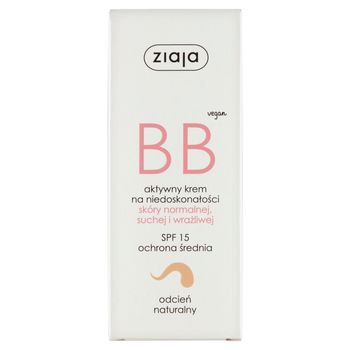 Ziaja BB Aktywny krem na niedoskonałości skóry normalnej suchej i wrażliwej SPF 15 50 ml