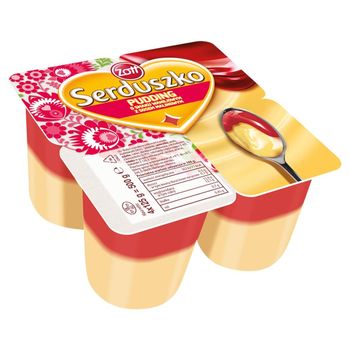 Zott Serduszko Pudding wanilia/malina 500 g (4 x 125 g)