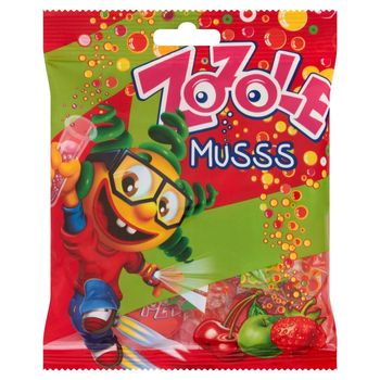 Zozole Musss Karmelki o smaku jabłkowym truskawkowym i wiśniowym z nadzieniem musującym 75 g