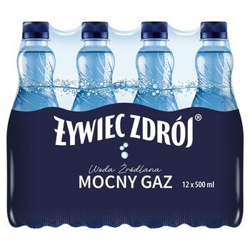 Żywiec Zdrój Mocny Gaz Woda źródlana 12 x 500 ml