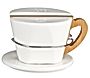 Altom Regular Solniczka i Pieprzniczka porcelanowa z bambusowym uchwytem