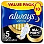 Always Ultra Podpaski Secure Night Extra (rozmiar 5) ze skrzydełkami x10