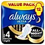 Always Ultra Podpaski Secure Night (rozmiar 4) ze skrzydełkami x12
