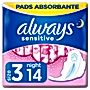Always Ultra Sensitive Night Podpaski ze skrzydełkami (rozmiar 3)