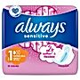 Always Ultra Sensitive Normal Plus (rozmiar 1) Podpaski ze skrzydełkami, 10