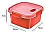 Curver Smart Eco Microwave Pojemnik kwadratowy z pokrywą 1.1 l czerwony