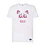 KERFUŚ różowy T-shirt jednostronny biały 152