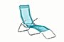 Leżak Plażowy Fotel Ogrodowy Składany Textilene Niebieski