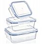 MG Home- Zestaw szklanych pojemników do żywności  Cucina 1500 ml + 1000 ml + 400 ml