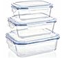 MG Home- Zestaw szklanych pojemników do żywności  Cucina 1500 ml + 1000 ml + 400 ml