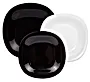 Luminarc Carine Komplet obiadowy 18 szt. biało-czarny