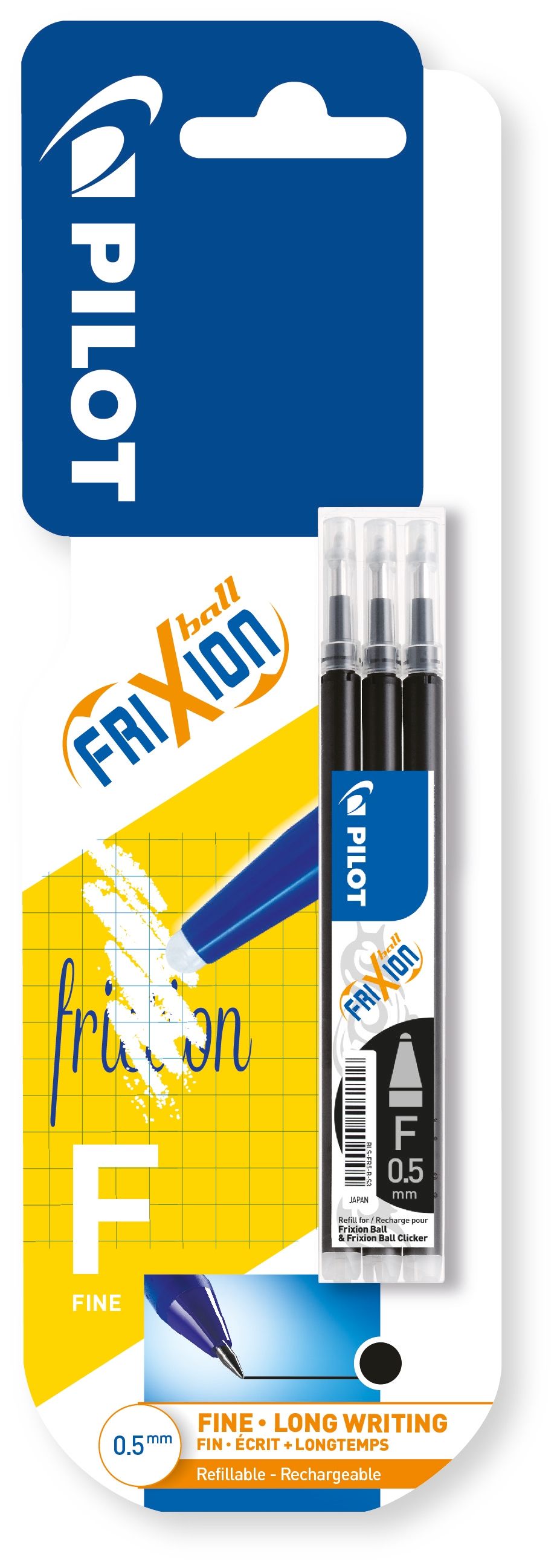 3 x wkład do Piór Kulkowych Frixion w kolorze czarnym.