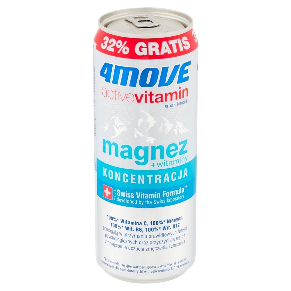 4Move Active Vitamin Koncentracja Napój gazowany smak limonki 330 ml