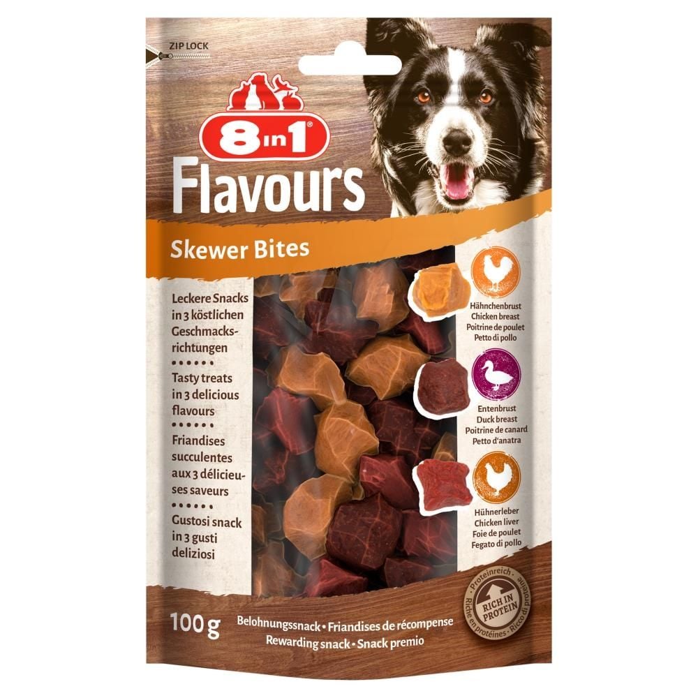 8in1 Flavours Skewer Bites Pokarm uzupełniający dla psów dorosłych apetyczne przysmaki 100 g